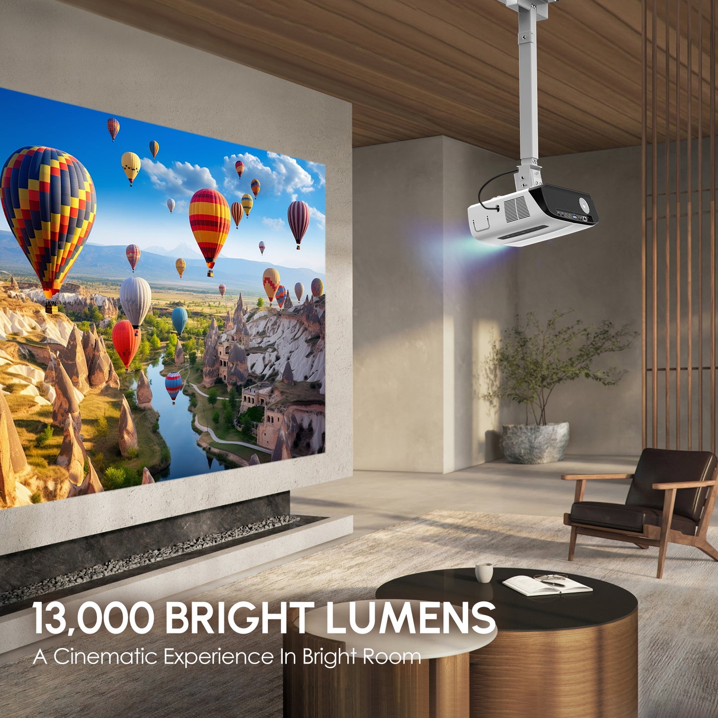 CAIWEI A9S Ultra HD 4K Projector with 5G Wifi and Bluetooth, Movie Projectors with NETFLIX/YouTube Android TV 9.0