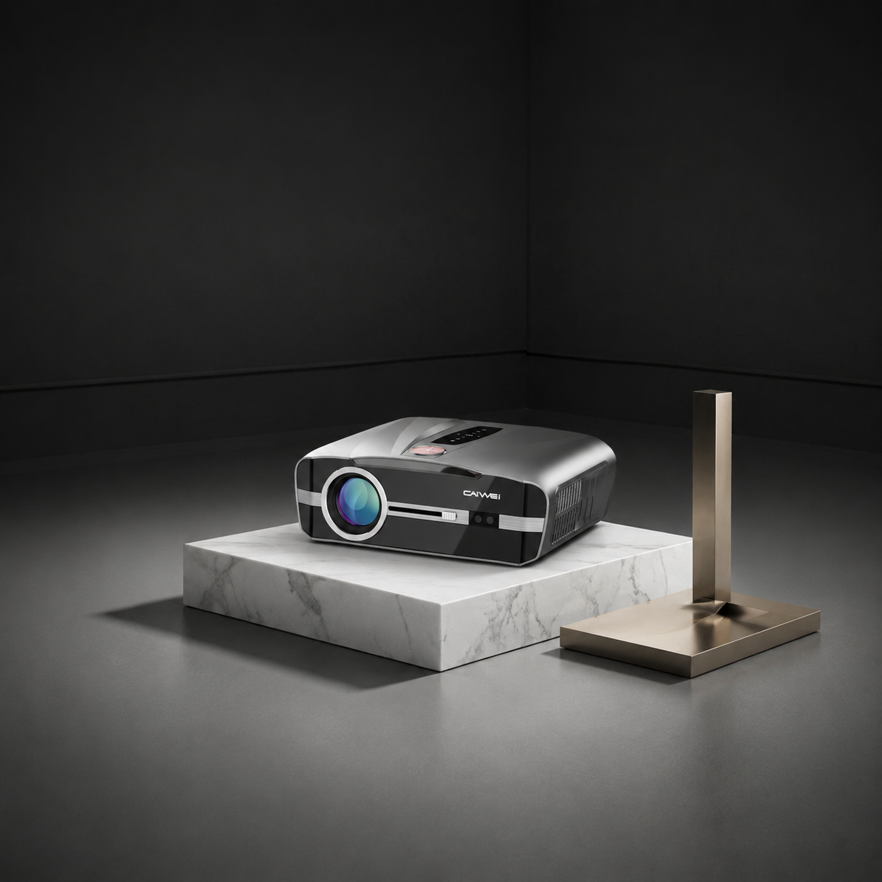 CAIWEI A9T 4K Karaoke Projector | 2400 ANSI, Dual Mic, Auto Focus