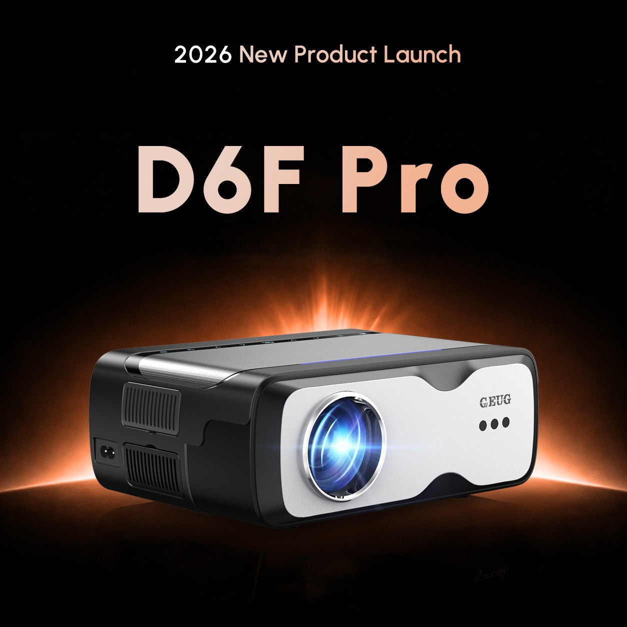 CAIWEI D6F 1080P 4K Projector | 1600 ANSI, AI Auto Focus, Low