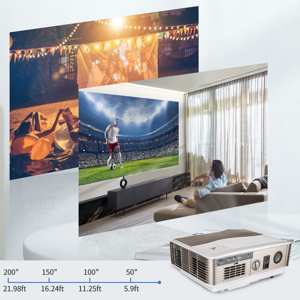 EUG 9000LM High Brightness Projector with WiFi and Bluetooth, Smart LCD Proyector with Android OS Built-in Apps,Wireless FHD 1080P Home Outdoor Movie Projector with 10W Speaker&Zoom for Phone DVD TV Stick
