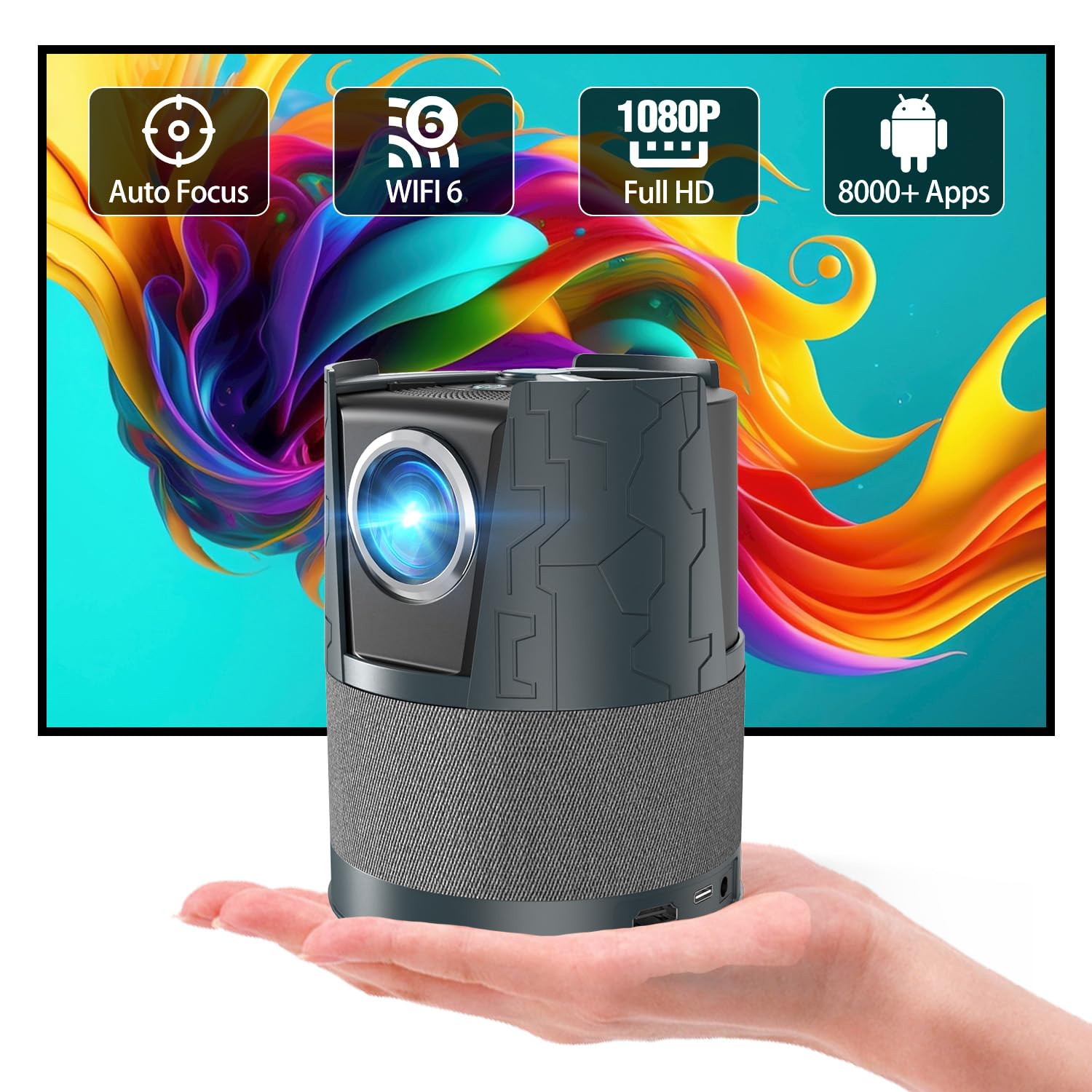 CAIWEI A3+ Portable Projector 4K Support Auto Focus HDR CAIWEI A3+ Portable Projector 4K Support Auto Focus HDR