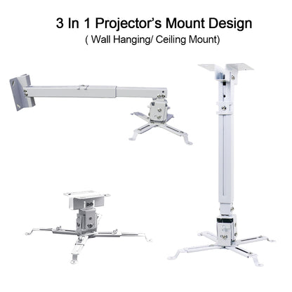 CAIWEI Adjustable Projector Ceiling Mount 44lbs Load Wall Hanging Projector Bracket Holder