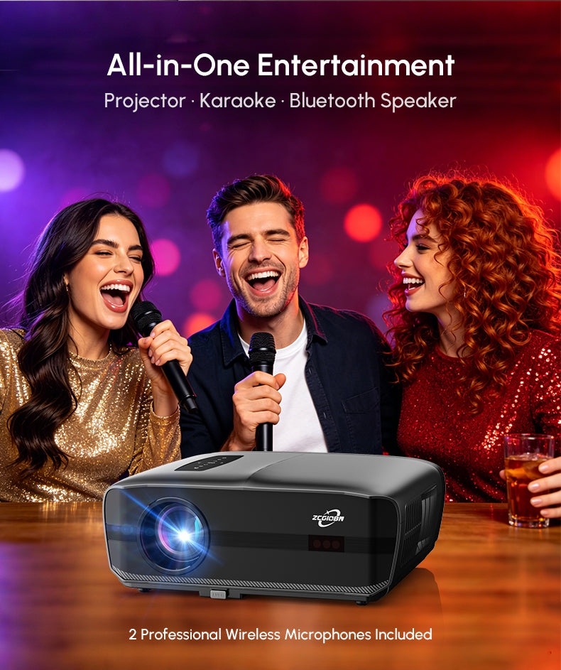 CAIWEI 1000D Smart Projector 4K with NETFLIX Licensed, NFC WiFi 6, Bluetooth 5.4 Dolby Audio, Ultra Bright Daylight Projector 4200ANSI HDR ToF Laser Auto Focus Shorter Throw, for Movie Gaming TV Home Theater