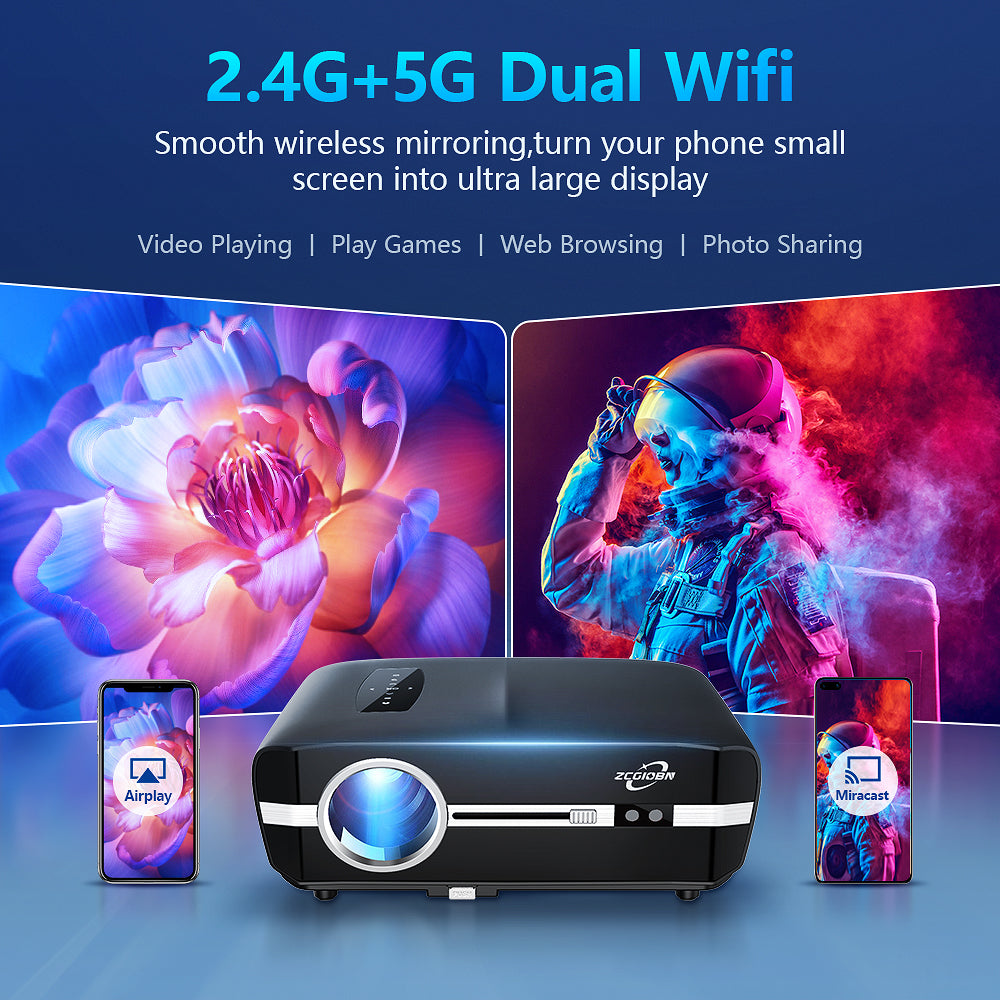 4K Movie Projector Daylight Viewing 1000ANSI/13000lm Smart App Streaming Bluetooth WiFi Outdoor Projector with Android TV