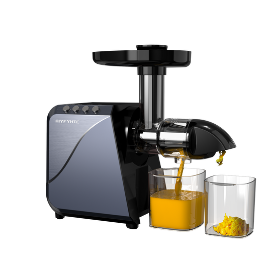 AIYFYHTE 2-in-1 Slow Juicer Machines Coffee Grinder - Meteorite Gray