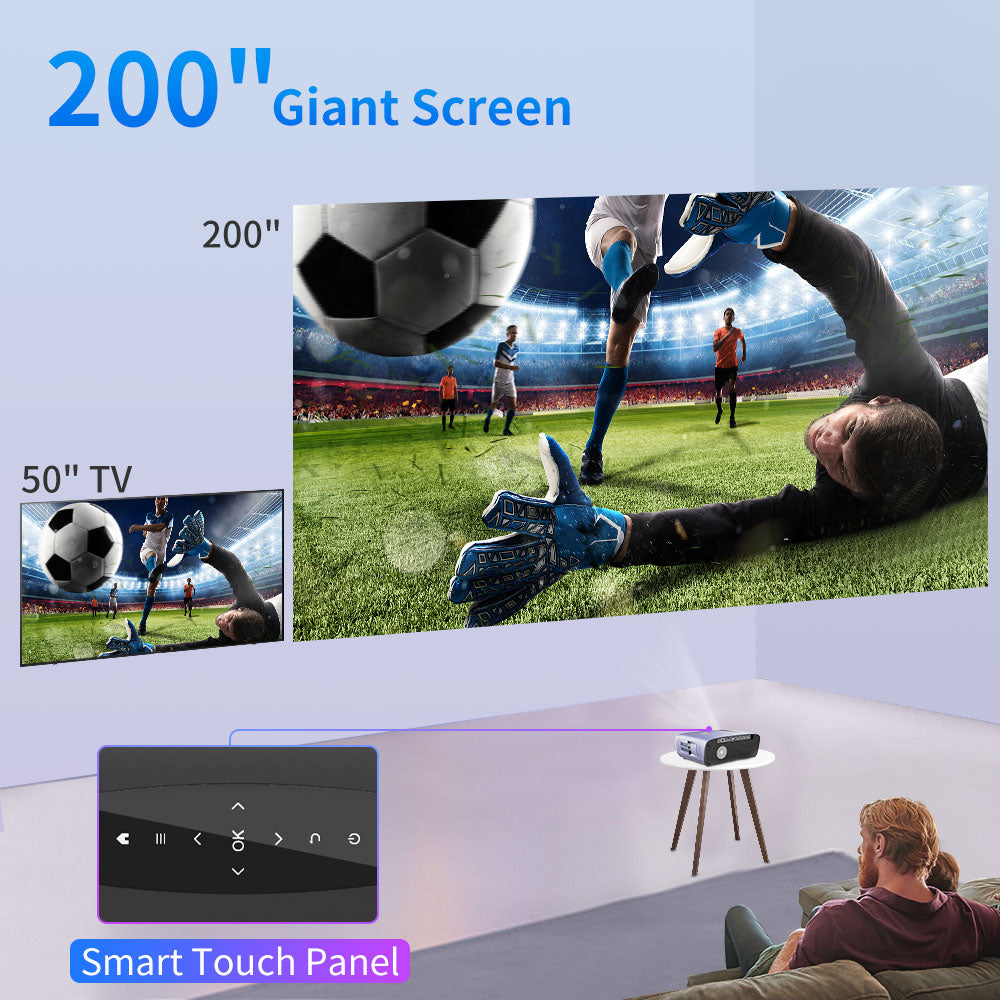 ZCGIOBN New 4K WiFi Video Projector,13000LM Smart Projector LED Native 1080P Full HD,5G Wireless Android Projector Airplay Netflix YouTube Compatible,Home Cinema Outdoor Projector with Zoom Speaker HDMI USB RJ45
