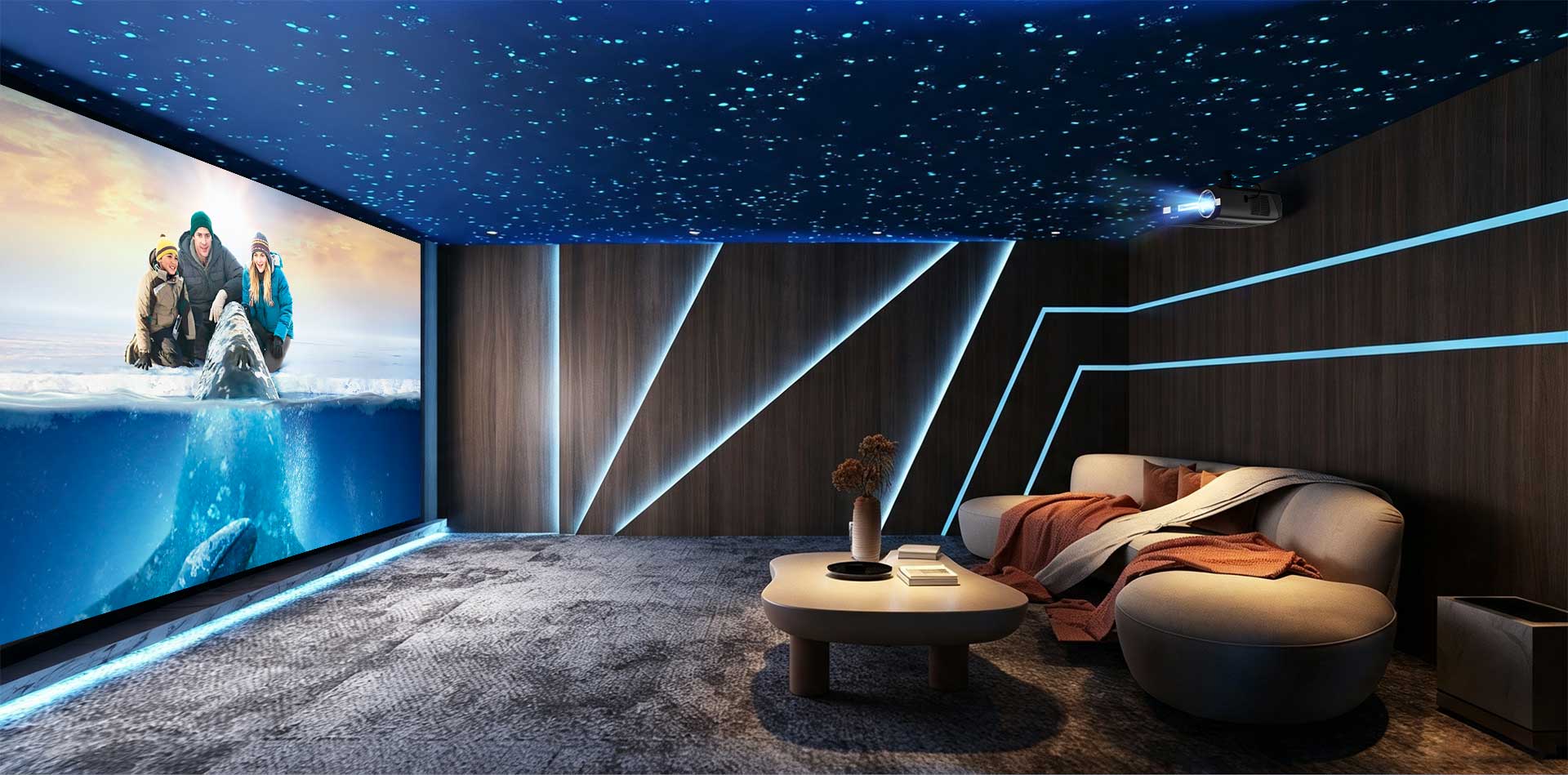 CAIWEISHOP 4K projector – true cinema color & high brightness