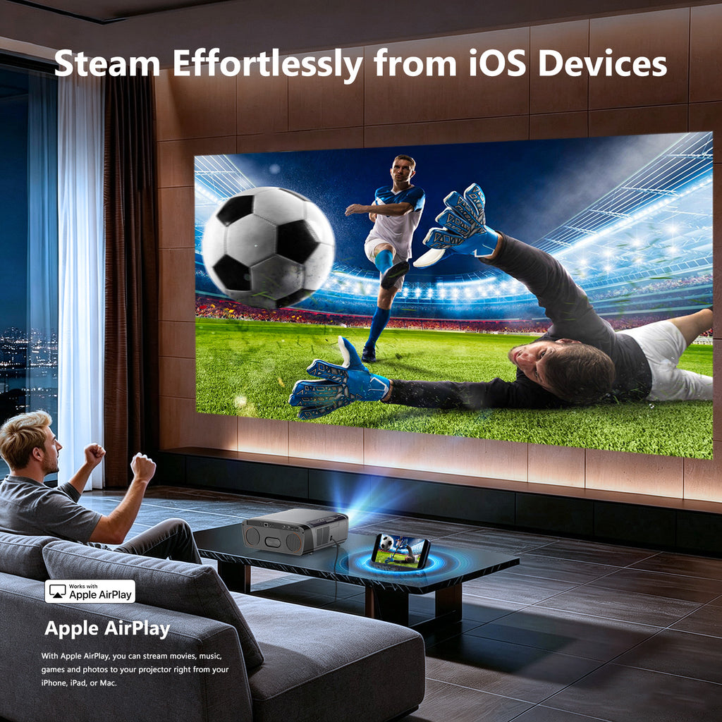CAIWEI D8 Smart Projector, Native 1080P, Voice Control & Auto Focus, Powered by Vidda OS
