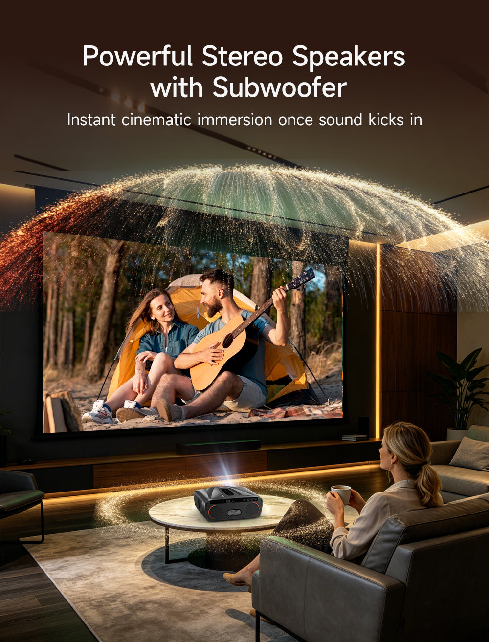 Netflix Certified 4K Smart Projector Native 1080P Dolby Audio WiFi6 Bluetooth Auto Focus Auto Keystone HDR Home Theater HDMI