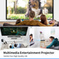 EUG Outdoor Movie Projector Full HD 1080P,200 Inch Home Theater Projector with Speakers & Wireless Mirroring/Zoom, Smart Android Projector with WiFi & Bluetooth, HDMI/USB/AV for TV Stick,Phone,Laptop,DVD