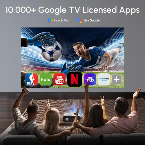 CAIWEI A9S 4K Google TV Projector | 2500 ANSI, Dolby, Auto Focus, NFC