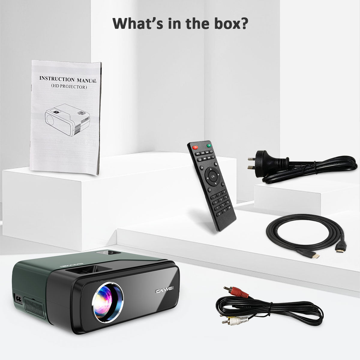 Portable 5G WiFi Bluetooth Projector 1080P Native, Android LED Full HD Moive Projector Wireless iOS Mirroring Support Massive Apps Bi-Bluetooth Outdoor/Indoor Proyector