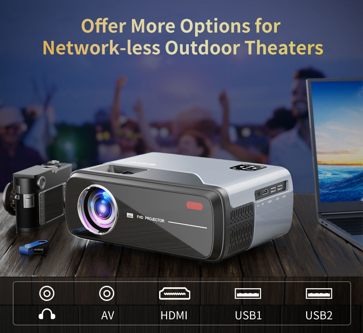 Portable 4K Movie Projector with WiFi Bluetooth,Smart Native 1080P Home Outdoor Projectors with Netflix Youtobe,LED Small Video Proyector for Home Theater Games Sports Laptop Phone Fire Stick