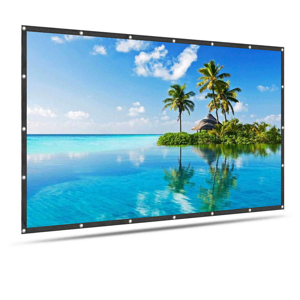 CAIWEI 100'' Portable Projector Screen HD 16:9 PVC for Home Office Outdoor