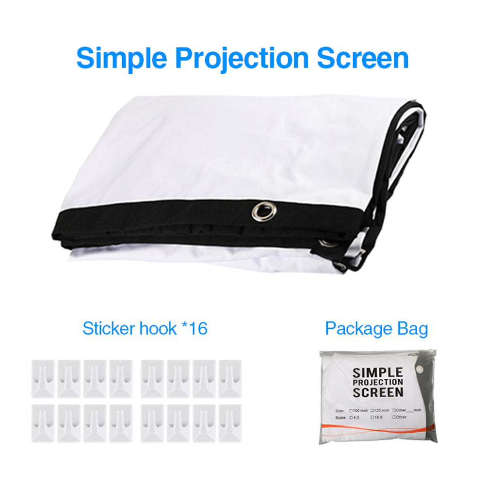 CAIWEI 100'' 16:9 Foldable Portable HD Projector Screen