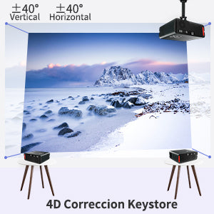 A10AB Smart WiFi Bluetooth Outdoor Projector 4K Movie, Full HD Projector 1080p Support HDR10+