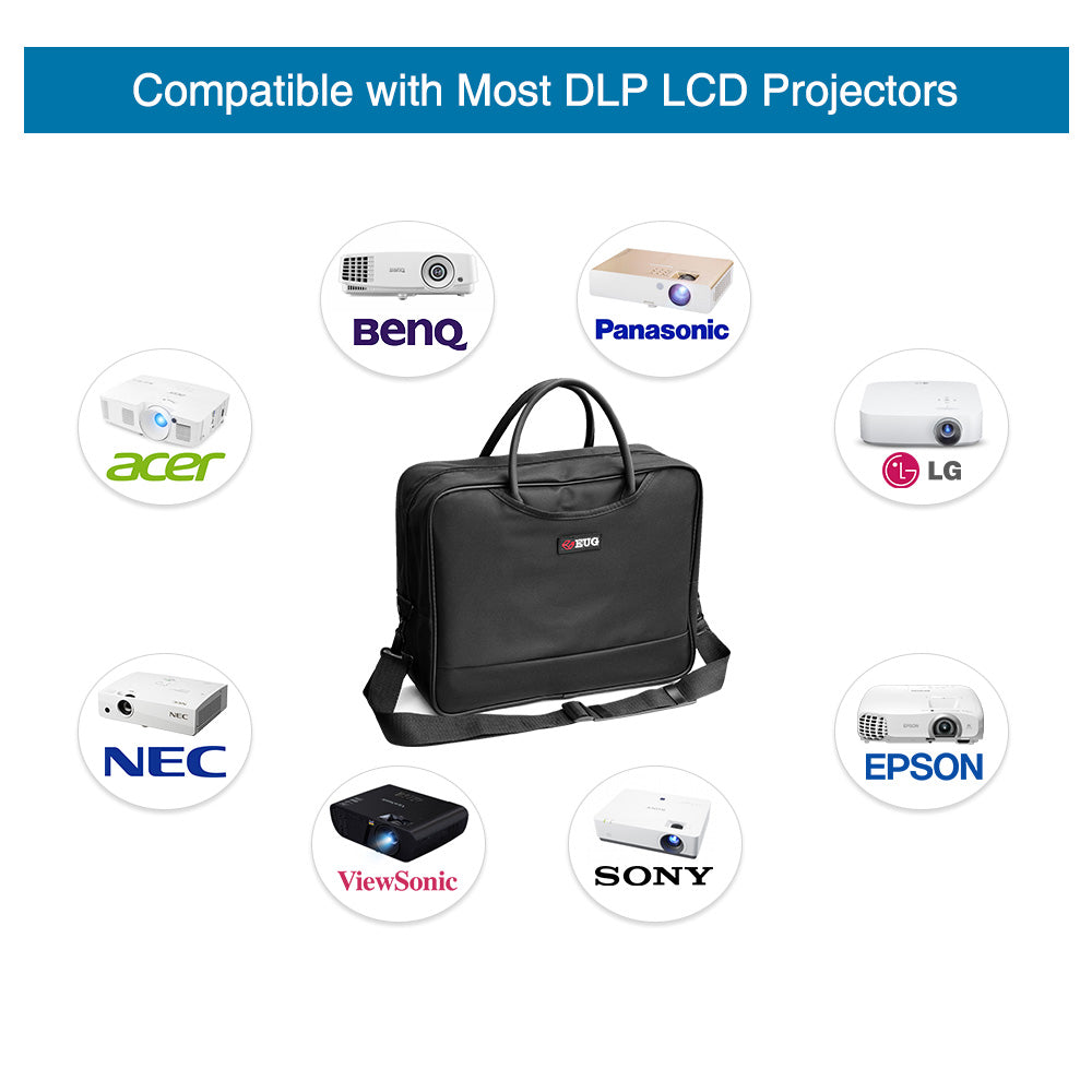 EUG Universal Projector Bag Carrying Case Big Storage for LCD/DLP Projectors Laptops